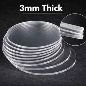 Heldere acryl cirkelvormstukken 3 mm | Lasergesneden acrylschijven | Doe-het-zelfartikelen | Ornamentelementen | Naamlabels | Aangepaste projecten