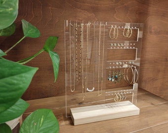 Acrylic Jewelry Stand | Necklace & Earring Organizer