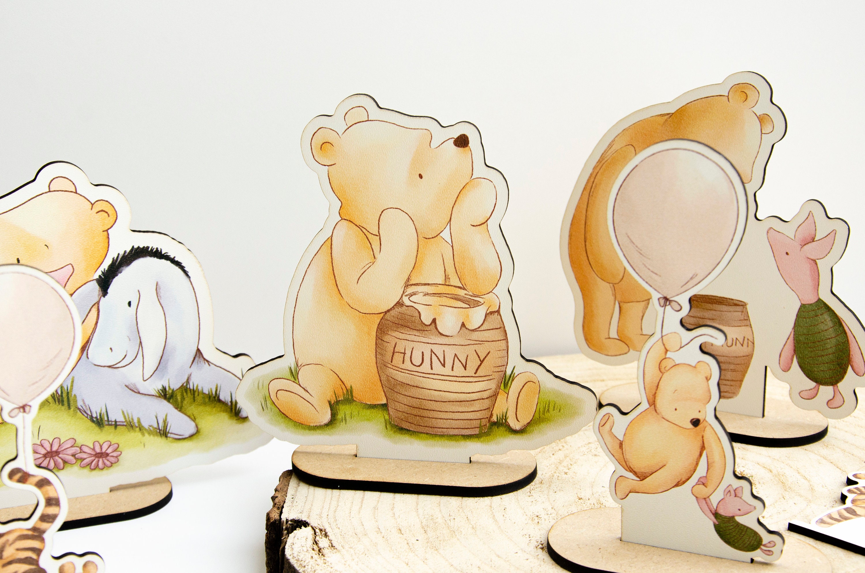 Winnie the Pooh Figures | Pack of 10 Wooden Winnie the Pooh