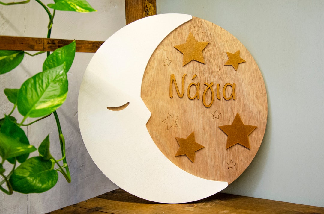 Moon and Stars Nursery Wall Decor | Girl Room Decor | Girl Birthday ...