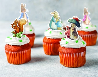 Mini cake toppers Peter Rabbit and Friends | Party supplies for Peter Rabbit theme | Muffin Toppers
