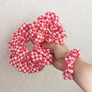Croatian Checkerboard Scrunchies | Red & White Squares | Hrvatska šahovnica | Navijački rekviziti