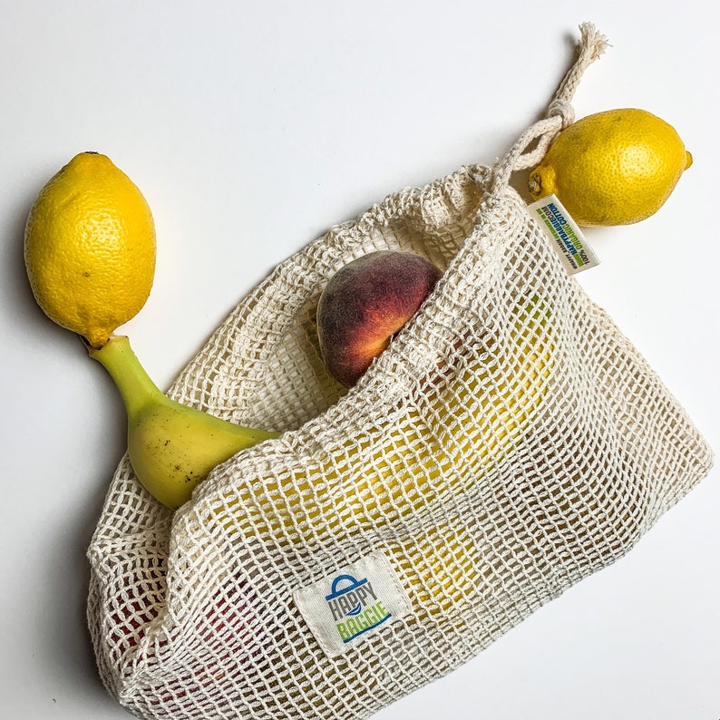 Small Reusable Laundry Mesh Bag With Drawstring 100 Natural Etsy