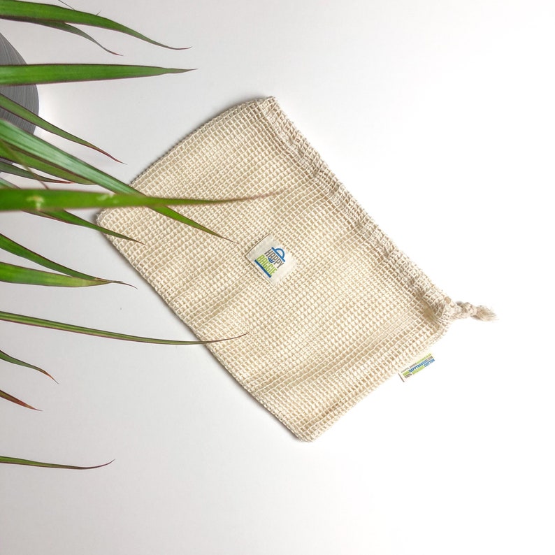 Small Reusable Laundry Mesh Bag with Drawstring 100 Natural Etsy