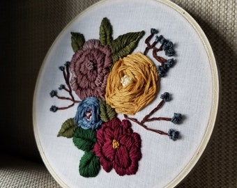 Floral Handmade Embroidery Hoop