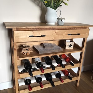 Wooden Console Table and Wine Rack image 5