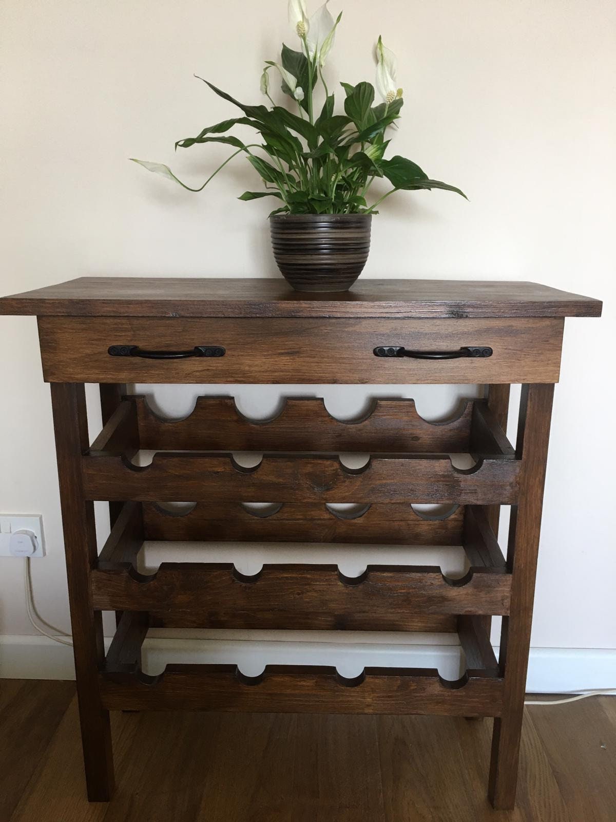 Narrow console table sale with wine storage