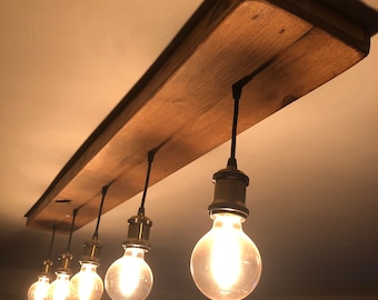 Rustic 3/5 Pendant Wooden Plank Light