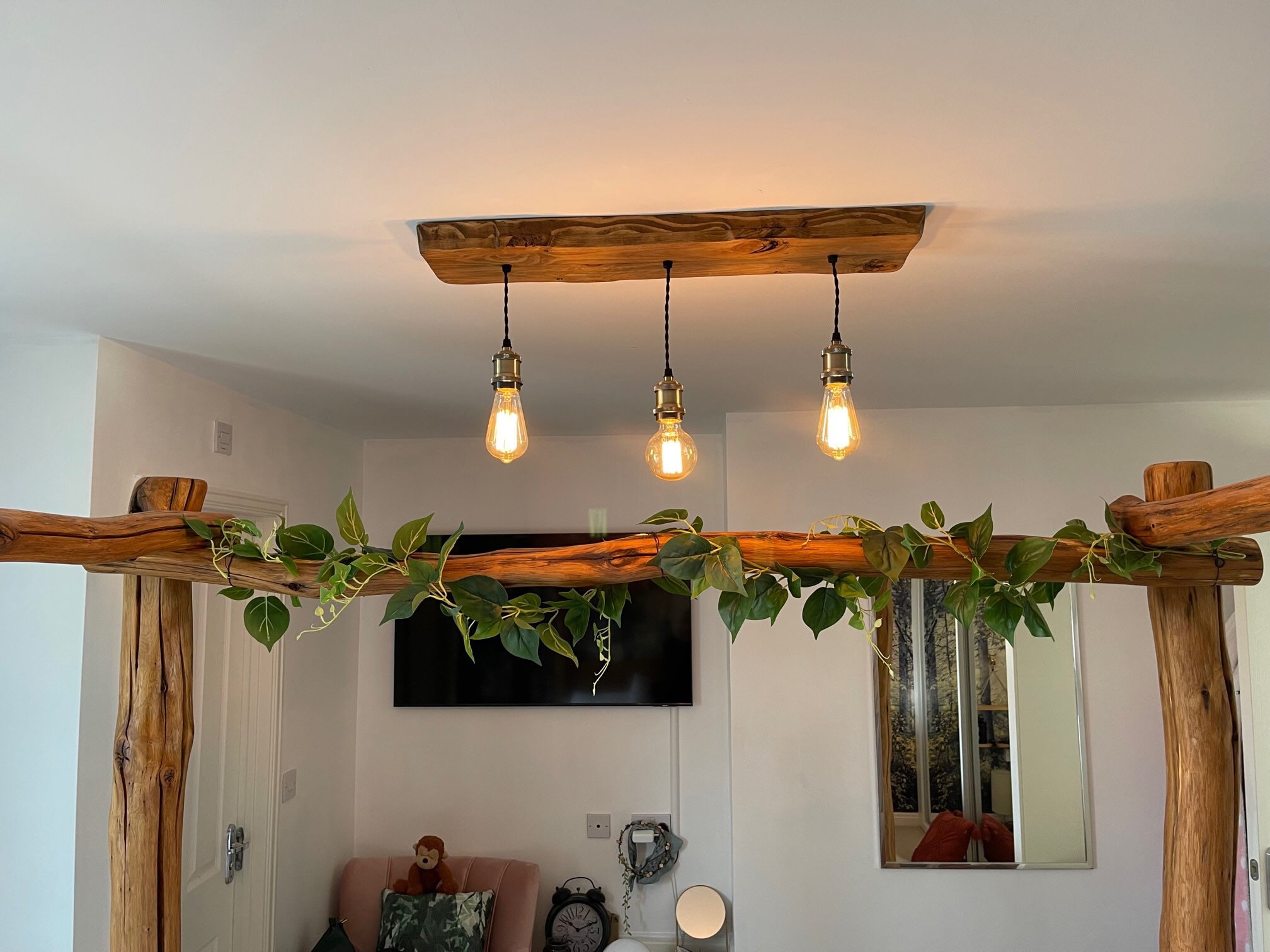 Live Edge 3/5/7 Pendant Wooden Plank Light - Etsy Canada