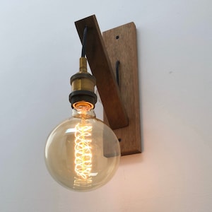 Gallows Bracket Style Wooden Wall Light Fitting