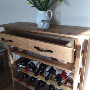 Wooden Console Table and Wine Rack image 4