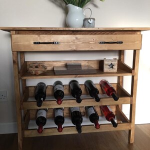 Wooden Console Table and Wine Rack image 7