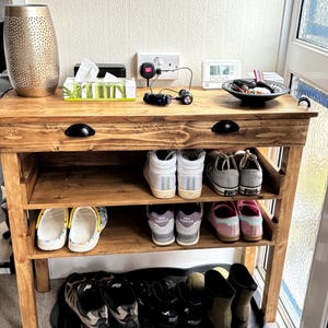 Wooden Console Table and Wine Rack image 6