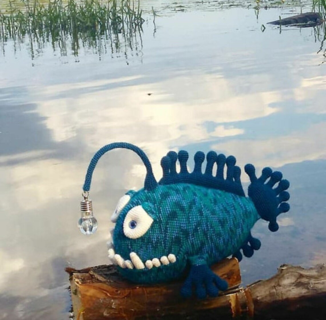 Angler Fish Plush Toy Dad Fishing Gift Nautical Decor Etsy