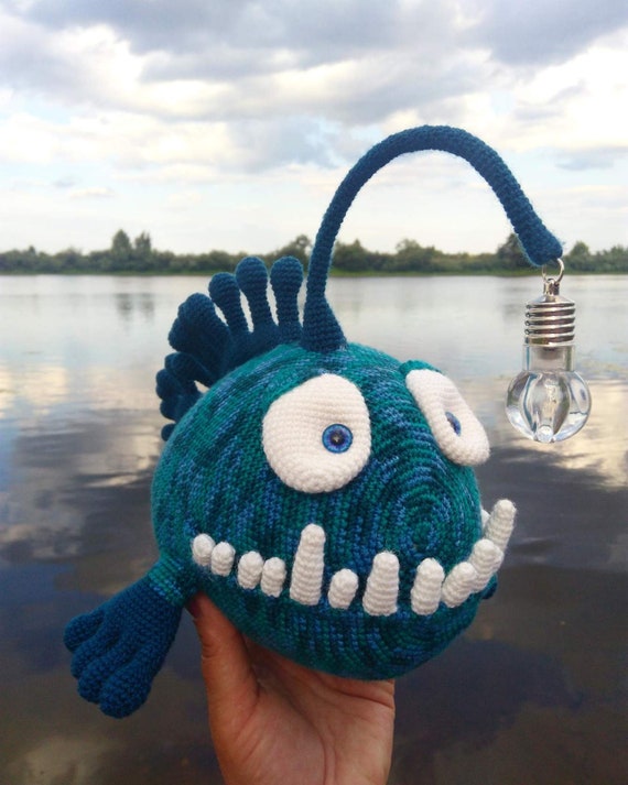 Angler Fish Plush Toy Dad Fishing Gift Nautical Decor | Etsy