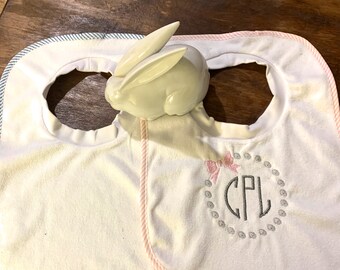 Personalizada Bebé Babero-Bordado Para Bebé-Boda-Campanas Y Corazones-Regalo