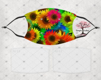 Gerber Daisies Washable Adult or Child  Face Mask with 2 Filters Reusable Face Protection
