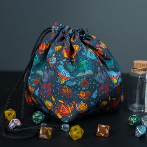 D20 dice bag of holding Dnd dice bag pockets