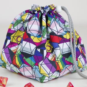 Rainbow dice bag pockets Lgbt pride dice bag dnd