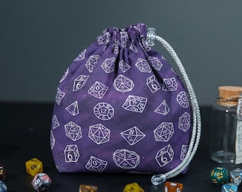 Dnd dice bag for rpg lovers, handmade rpg dice pouch