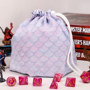 Borsa per dadi a scaglie di drago: custodia per giochi DND con tasche