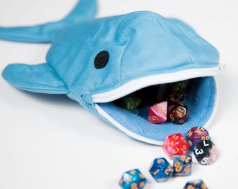 Blue whale dice bag Dnd gifts