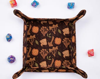 Bandeja para dados con forma de seta, regalo de estilo cottagecore para jugadores de rol, bandeja plegable hecha a mano.