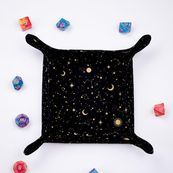 Galaxy dice tray for your dnd character, handmade dnd dice tray