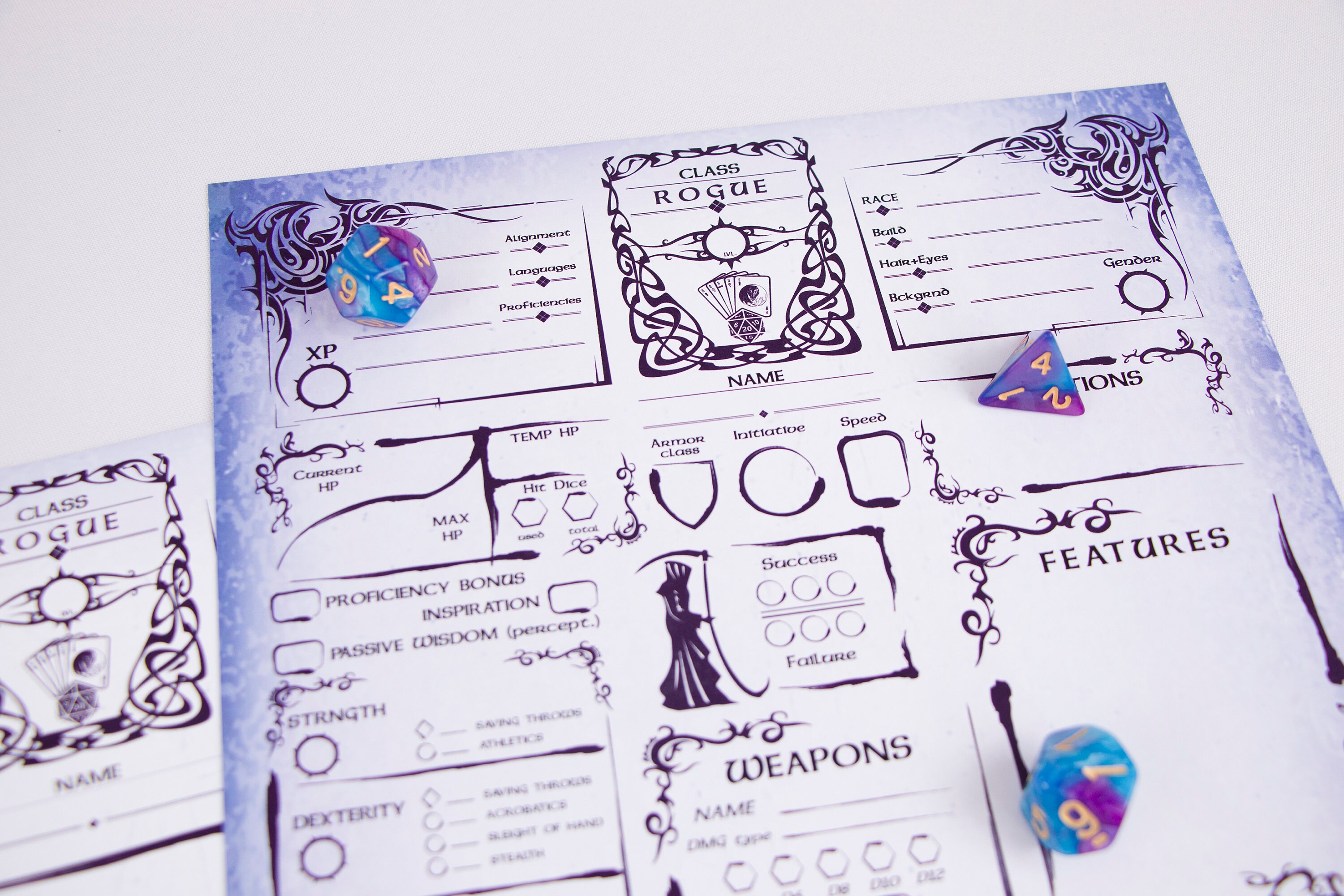 Character Sheet 5e Rogue Pdf Etsy