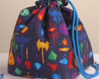 D20 dice bag with 6 pockets, dice holder, nerdy gifts, dnd gifts for him