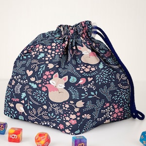 Large dice bag pockets Fox dice bag Dnd druid