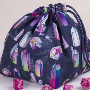 Dice bag occult Crystal dice bag Dnd gifts
