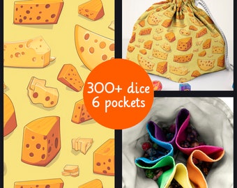 Cheese dice bag pockets Dnd dice bag Dnd gifts