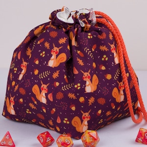 Squirrel dice bag pockets Dnd bag Dice pouch