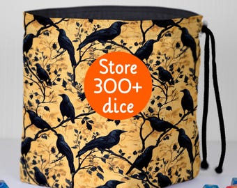 Drawstring dice bag with pockets for tabletop rpg players