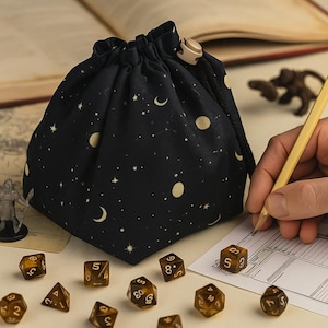 Galaxy Dice Bag, RPG Dice Bag, DnD Gifts, Star Constellation Dice Pouch, Sky Dice Bag, Board Game Accessories for Tabletop Lovers