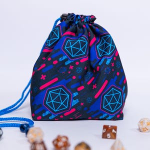 D20 Würfeltasche, D&D Würfel Tasche, Würfeltasche mit Taschen, Tabletop Rollenspiel Tasche, Kordelzug Würfeltasche, Würfeltasche, Nerdy Würfeltasche
