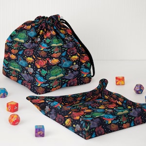 Dnd dice bag with pockets Dice tray Dnd gifts