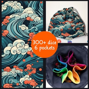 Japanese dice bag great wave Dice bag of Holding Nerdy gifts