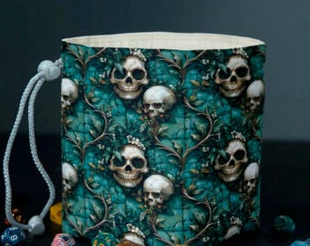 Druid dice bag with 6 pockets, dice storage, dungeon master gifts