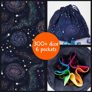 Large dice bag pockets Galaxy dice bag of holding