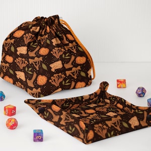 Dnd dice tray Mushroom dice bag tray Dnd gifts for men