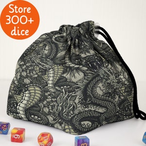 Dragon dice bag pockets Dnd dice bag Large dice bag Dnd gifts
