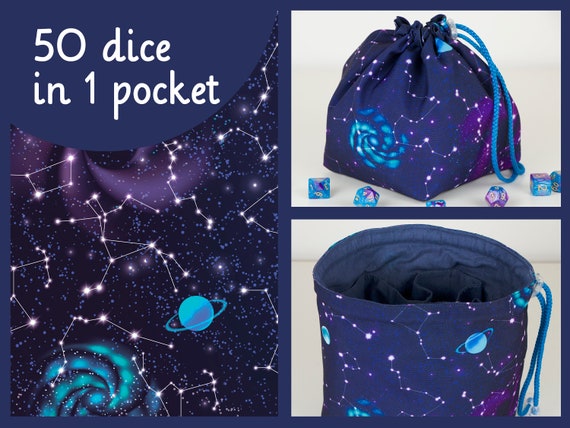 Large Dice Bag With Six Pockets Galaxy Print Dice Bag Bag of 