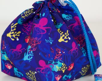 Octopus dice bag with 6 pockets, dice storage, game night, dnd accessories