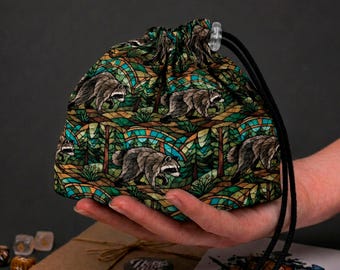 Bolsa para dados de Jimothy mapache, bolsa de críptido del bosque, para duendes de dados