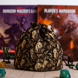 Opossum Dice Bag, Dungeons and Dragons Gifts, DnD Gifts, RPG Dice Pouch, 6-Pocket Dice Organizer, Tabletop Gaming Accessory
