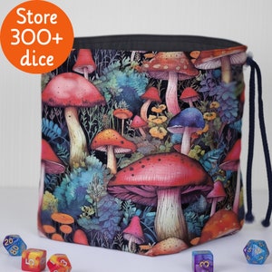 Mushroom dice bag pockets Dnd dice bag Dnd gifts
