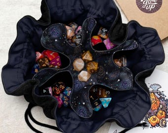 Galaxy Würfel Tasche, Geschenk für Tabletop RPG Spieler, Handgemachter Samt Beutel