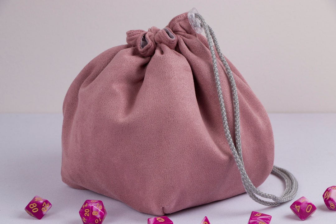 Pink Dice Bag Pockets Suede Dice Pouch Etsy